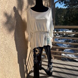 White Boho Top with Floral Pants